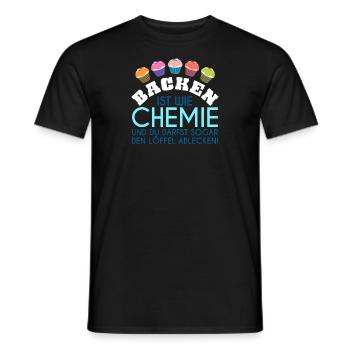 Baking is like chemistry - Men's T-Shirt - black - Front - AI Model Male 178 light (178cm)