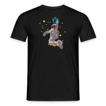 Dunking cadeau de l'espace astronaute de basket - T-shirt homme - noir - Devant - AI Model Male 178 light (178cm)