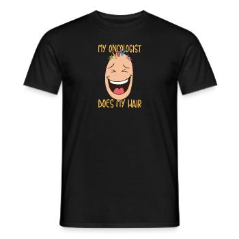Mein Onkologe macht meine Haare! - Geschenk - Männer T-Shirt - Schwarz - Vorne - AI Model Male 178 light (178cm)