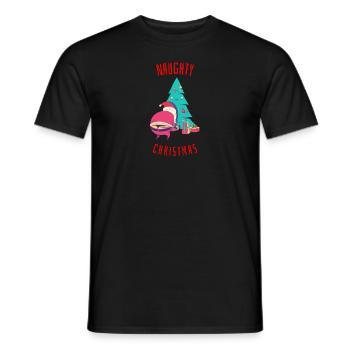 Lustig frech Weihnachten Weihnachtsmann Geschenk - Männer T-Shirt - Schwarz - Vorne - AI Model Male 178 light (178cm)