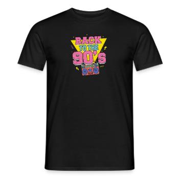 90s 90s Hip Hop Cassette Boombox Gift - Men's T-Shirt - black - Front - AI Model Male 178 light (178cm)