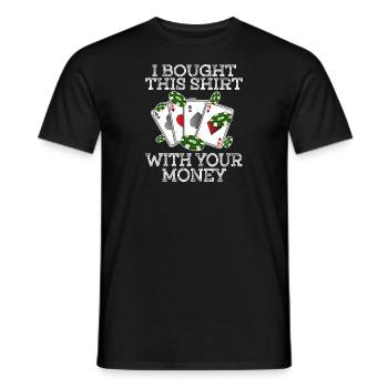 Poker Pokern PokerTisch Chips Karten Geld Casino - Männer T-Shirt - Schwarz - Vorne - AI Model Male 178 light (178cm)
