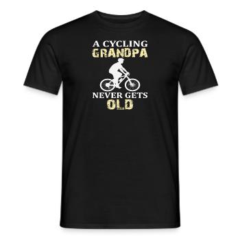 A Cycling Grandpa Never Gets Old | cycle - Men's T-Shirt - black - Front - AI Model Male 178 light (178cm)