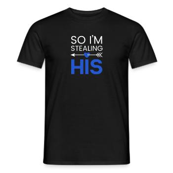 I STOLE HIS HART - in love wedding love - Men's T-Shirt - black - Front - AI Model Male 178 light (178cm)