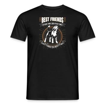 Beagle funny gift shirt - Men's T-Shirt - black - Front - AI Model Male 178 light (178cm)