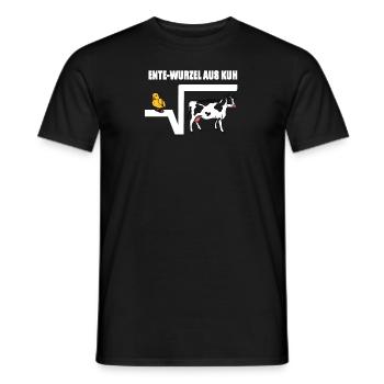 Duck root from cow Nte root math gift - Men's T-Shirt - black - Front - AI Model Male 178 light (178cm)