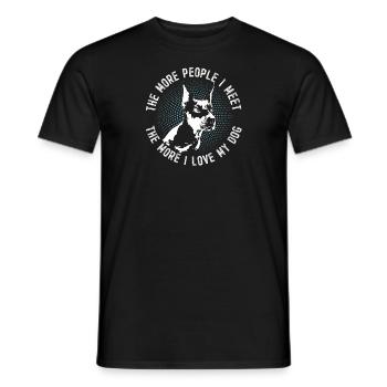 Doberman Pinscher lustiges Geschenk Shirt - Männer T-Shirt - Schwarz - Vorne - AI Model Male 178 light (178cm)