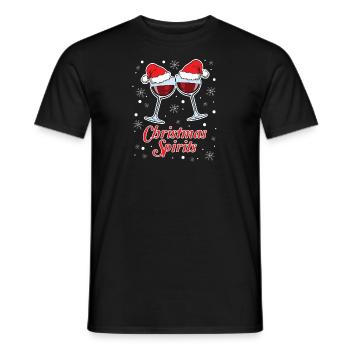 Vin noël spiritueux drôle femmes - T-shirt homme - noir - Devant - AI Model Male 178 light (178cm)