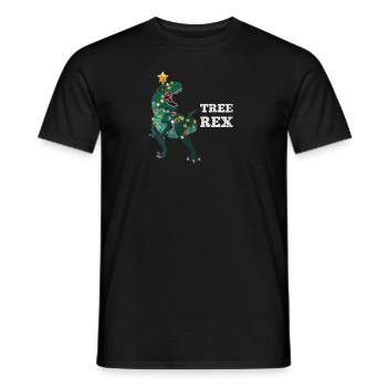 Dino T-Rex Christmas Santa Hat Dinosaure - T-shirt homme - noir - Devant - AI Model Male 178 light (178cm)