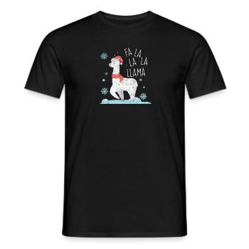 Alpaca Lama Christmas Funny Cool Gift - Men's T-Shirt - black - Front - AI Model Male 178 light (178cm)