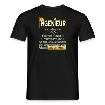 Définition d’Ingeniu - T-shirt homme - noir - Devant - AI Model Male 178 light (178cm)