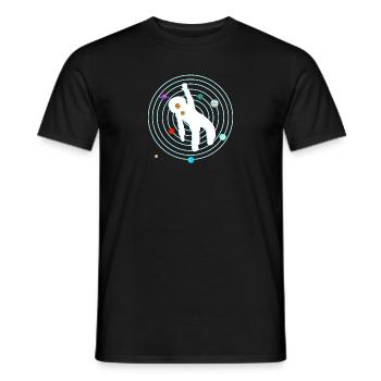 Astronaute dans le système solaire - T-shirt homme - noir - Devant - AI Model Male 178 light (178cm)