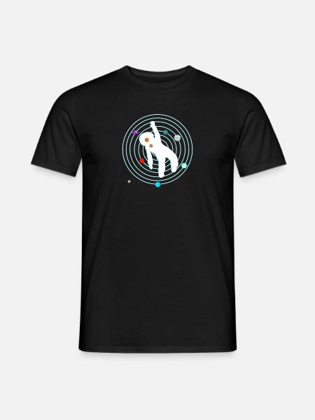 Astronaut im Sonnensystem - Männer T-Shirt - Schwarz