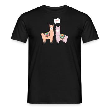 Alpaca Lama Funny Couples Gift Valentines Day - Men's T-Shirt - black - Front - AI Model Male 178 light (178cm)