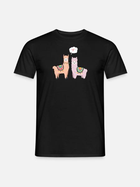 Alpaka Lama Lustig Paare Geschenk Valentinstag - Männer T-Shirt - Schwarz