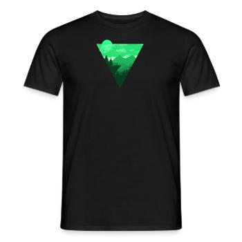 Camping Shirt I Outdoor Nature Travel Backpacker - Men's T-Shirt - black - Front - AI Model Male 178 light (178cm)