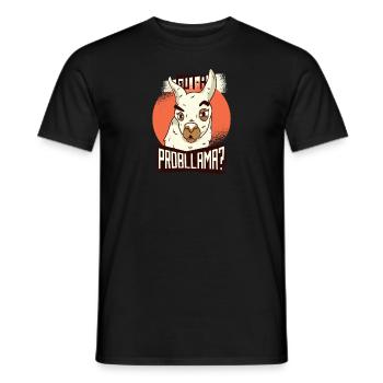 Lama Peru alpaca - Men's T-Shirt - black - Front - AI Model Male 178 light (178cm)