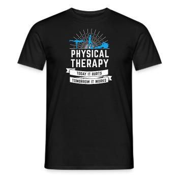 Fysiotherapie - Heren T-shirt - zwart - Voor - AI Model Male 178 light (178cm)
