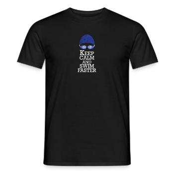 Keep Calm And Swim Faster | Cadeau pour les nageurs - T-shirt homme - noir - Devant - AI Model Male 178 light (178cm)
