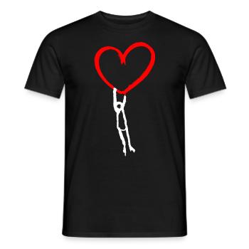 Homme avec coeur - T-shirt homme - noir - Devant - AI Model Male 178 light (178cm)
