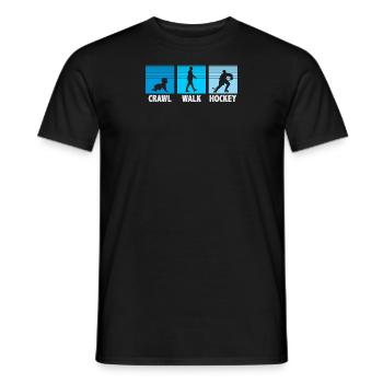 Hockey Evolution, Crawling, Running, Hockey - Men's T-Shirt - black - Front - AI Model Male 178 light (178cm)
