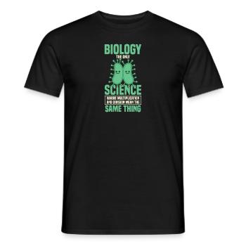 Biologie: la biologie la seule science - T-shirt homme - noir - Devant - AI Model Male 178 light (178cm)