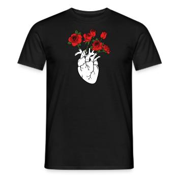 Rosen Herz Blumen Mediziner Gärtner - Männer T-Shirt - Schwarz - Vorne - AI Model Male 178 light (178cm)