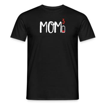 Mom of Three 3 Cubed design Low Battery Gift for - Men's T-Shirt - black - Front - AI Model Male 178 light (178cm)