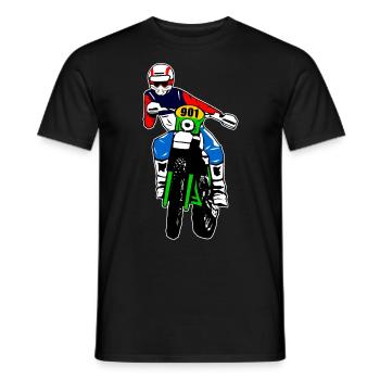 Enduro - offroad - motorcycle terrain sport - Men's T-Shirt - black - Front - AI Model Male 178 light (178cm)