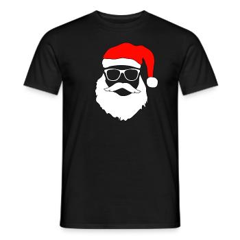 Cool Santa wears Sunglasses at Night Nikolaus XMAS - Männer T-Shirt - Schwarz - Vorne - AI Model Male 178 light (178cm)