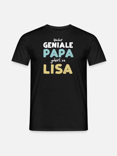 Dieser Geniale Papa Gehört Zu Lisa - Männer T-Shirt - Schwarz