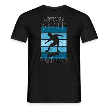 Skateboard Skateboardfahrer Berlin Skaten - Männer T-Shirt - Schwarz - Vorne - AI Model Male 178 light (178cm)