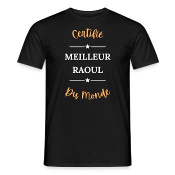 Certifié meilleur raoul du monde - T-shirt homme - noir - Devant - AI Model Male 178 light (178cm)
