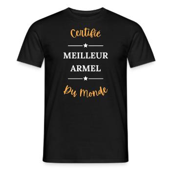 Certifié meilleur armel du monde - T-shirt homme - noir - Devant - AI Model Male 178 light (178cm)