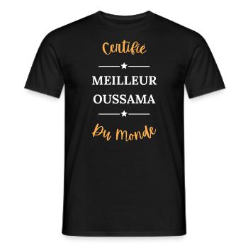 Certifié meilleur oussama du monde - T-shirt homme - noir - Devant - AI Model Male 178 light (178cm)