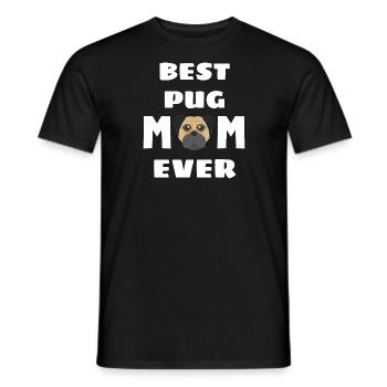 Beste Mops Mama aller Zeiten Muttertag Hunde Mops - Männer T-Shirt - Schwarz - Vorne - AI Model Male 178 light (178cm)