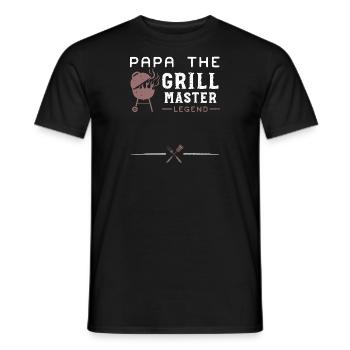 Papa The Grill Master Legend - BBQ - Men's T-Shirt - black - Front - AI Model Male 178 light (178cm)