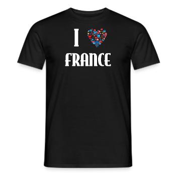 I Love France - T-shirt homme - noir - Devant - AI Model Male 178 light (178cm)
