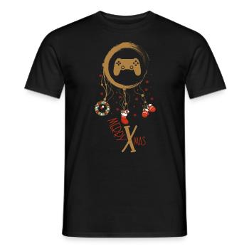 Gaming Weihnachten Weihnachtstraumfänger - Männer T-Shirt - Schwarz - Vorne - AI Model Male 178 light (178cm)