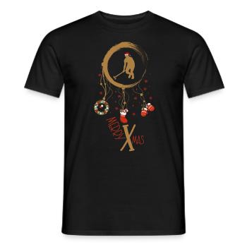 Hockeyspieler Weihnachten Weihnachtstraumfänger - Männer T-Shirt - Schwarz - Vorne - AI Model Male 178 light (178cm)