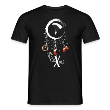 Paraglider Weihnachten Weihnachtstraumfänger - Männer T-Shirt - Schwarz - Vorne - AI Model Male 178 light (178cm)