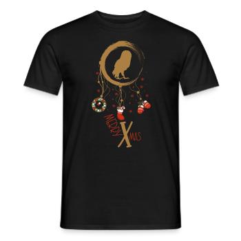 Eule Weihnachten Weihnachtstraumfänger - Männer T-Shirt - Schwarz - Vorne - AI Model Male 178 light (178cm)