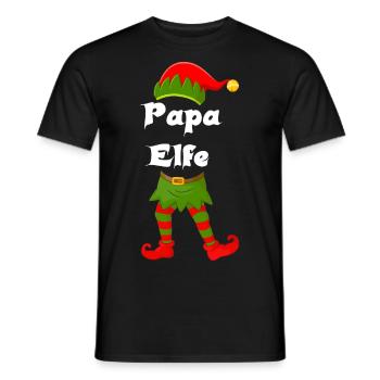 Papa Elfe - Männer T-Shirt - Schwarz - Vorne - AI Model Male 178 light (178cm)