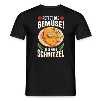 Schnitzel Rettet das Gemüse esst mehr Schnitzel - Männer T-Shirt - Schwarz - Vorne - AI Model Male 178 light (178cm)