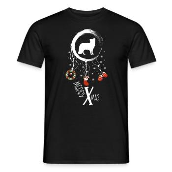 Border Collie Weihnachten Weihnachtstraumfänger - Männer T-Shirt - Schwarz - Vorne - AI Model Male 178 light (178cm)
