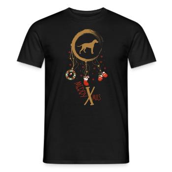 Finnischer Laufhund Weihnachten Weihnachtstraumfän - Männer T-Shirt - Schwarz - Vorne - AI Model Male 178 light (178cm)