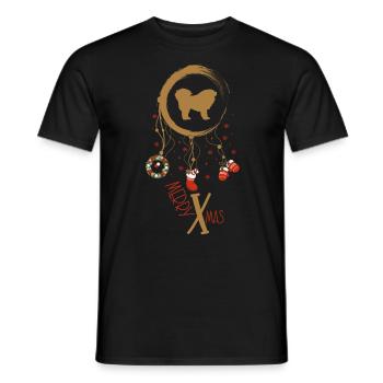 Tibetische Dogge Weihnachten Weihnachtstraumfänger - Männer T-Shirt - Schwarz - Vorne - AI Model Male 178 light (178cm)