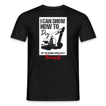 Excavator design for excavator operators - Men's T-Shirt - black - Front - AI Model Male 178 light (178cm)