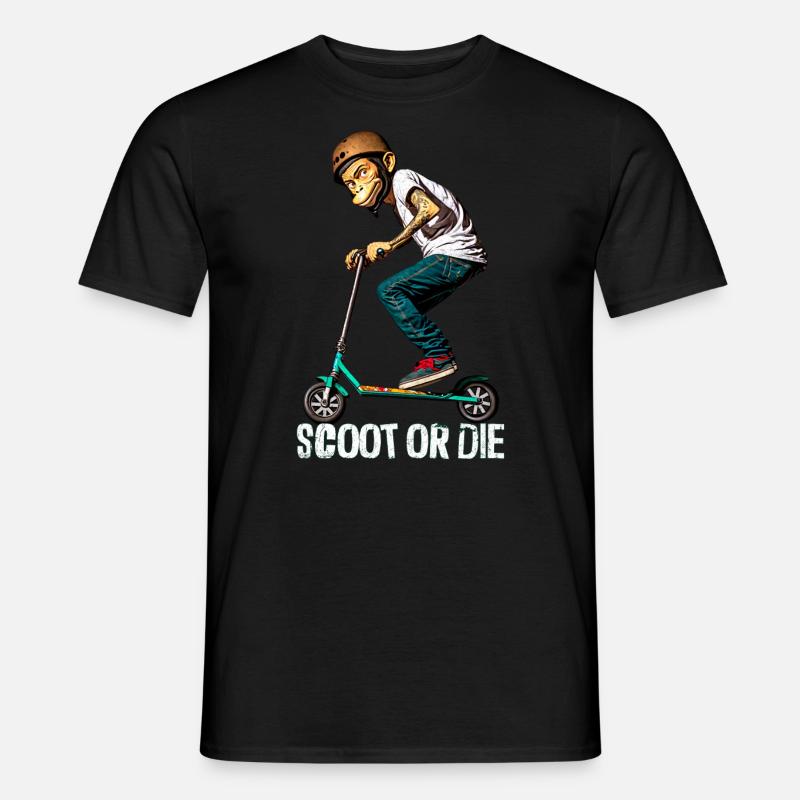 Stuntscooter-ape gjør triks - T-skjorte herre - svart