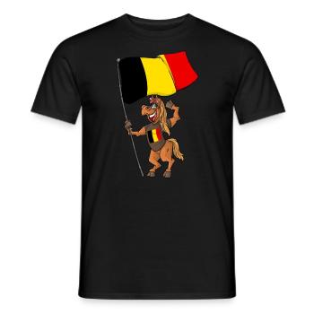 Belgien Fan Pferd - Männer T-Shirt - Schwarz - Vorne - AI Model Male 178 light (178cm)